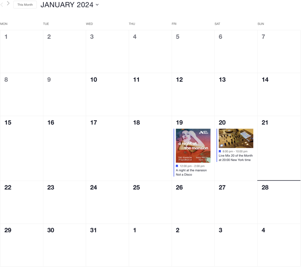 Calendar January 2024